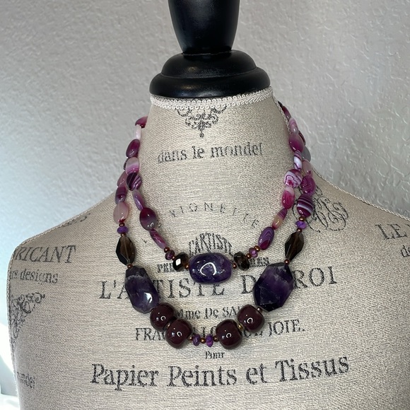 Barse Necklace, Genuine Multi-Stones with Bronze Chain. MSRP $120 - Picture 7 of 9